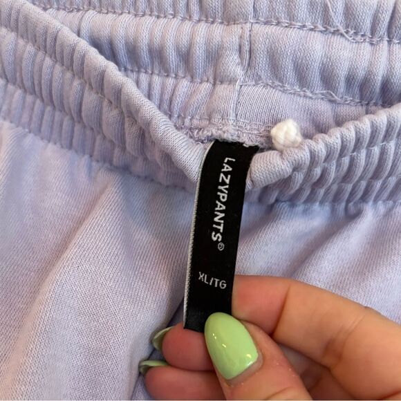 Lazypants lilac purple sweat shorts NWT - Picture 3 of 5
